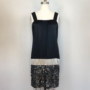 Vera Wang Lavender colorblock dress w/ paillettes
